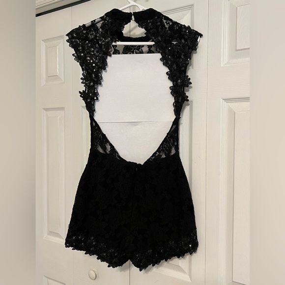 Black Backless Romper - Picture 3 of 3